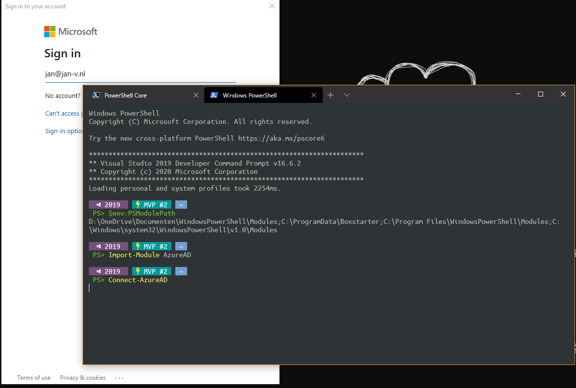 Connec to Azure in terminal