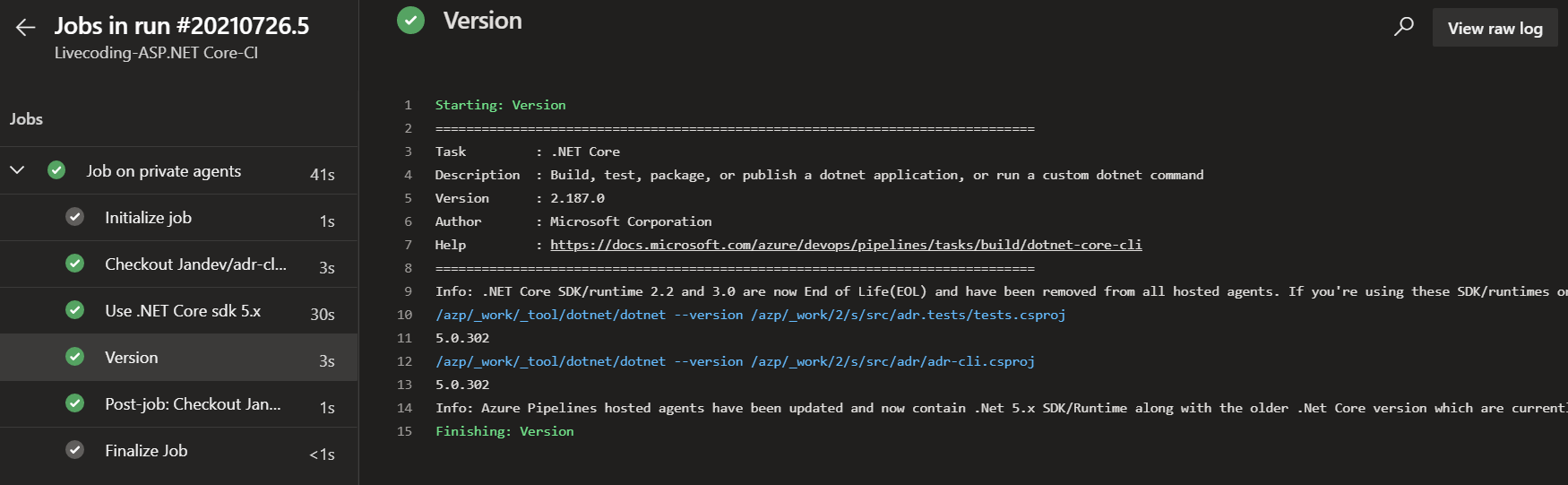 Build for the first time on an agent installs the framework